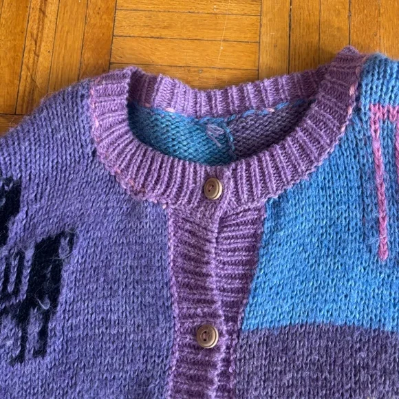 UNREAL RARE ONE OF KIND oversized wool knit sweater - Picture 5 of 6